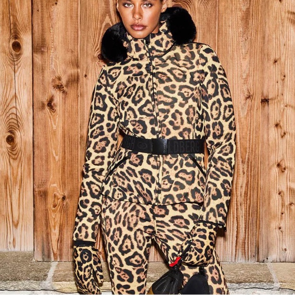 NWT Goldbergh Felis Down Ski Jacket 8 Jaguar Belted M Leopard NEW Puffer Jungle - Picture 15 of 16